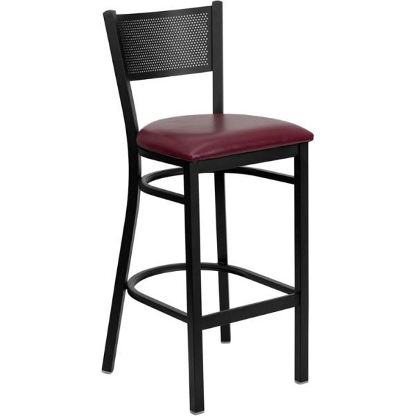 FHFXUDG60116GRDBARBURVGG Flash Furniture HERCULES Series Grid Back Barstool