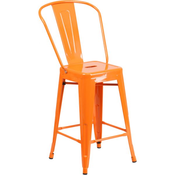 FHFCH3132024GBORGG Flash Furniture 24'' High Indoor-Outdoor Counter Height Stool with Back