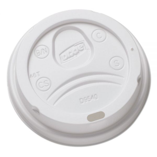 DXEDL9540CT Dixie Sip-Through Dome Hot Drink Lids for 10 oz Cups, White, 100/Pack, 1000/Carton