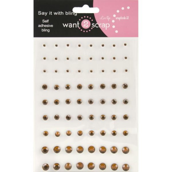 NOTM364446 Want2Scrap Self-Adhesive Rhinestones 72/Pkg