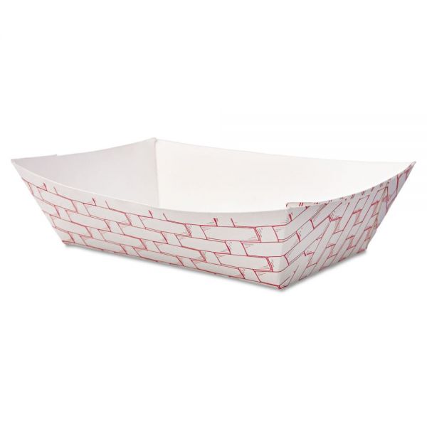 BWK30LAG200 Boardwalk Paper Food Baskets, 2lb Capacity, Red/White, 1000/Carton
