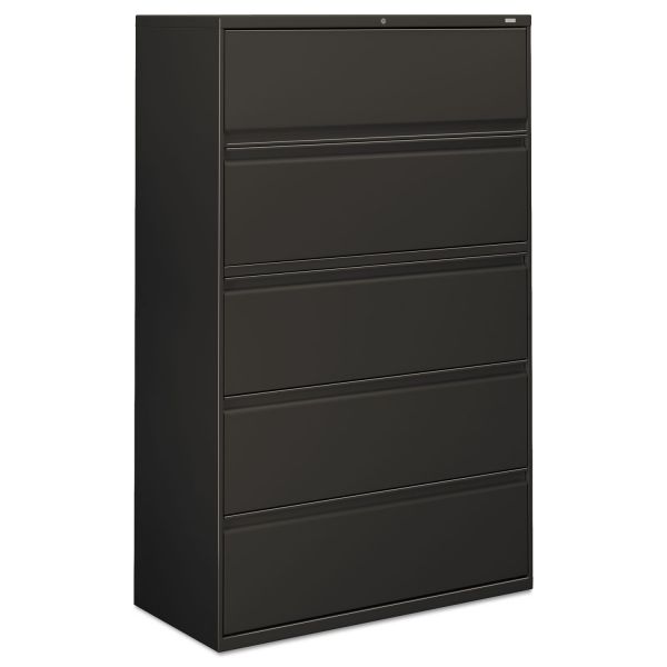 HON895LS HON 800 Series Five-Drawer Lateral File, Roll-Out/Posting Shelves, 42 x 67, Charcoal