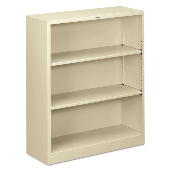 HONS42ABCL HON Metal Bookcase, Three-Shelf, 34-1/2w x 12-5/8d x 41h, Putty