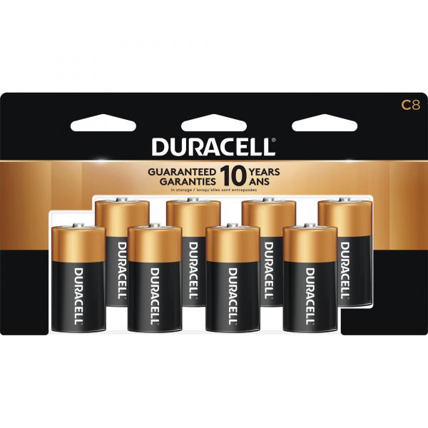 DURMN14RT8Z Duracell CopperTop Alkaline Batteries, C, 8/PK