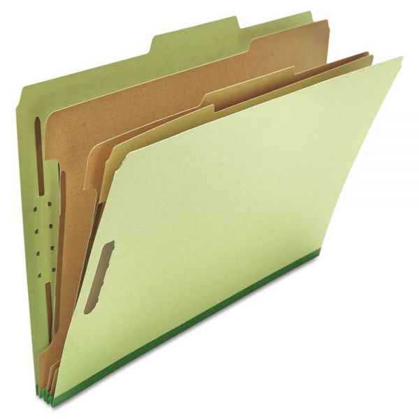 UNV10296 Universal Pressboard Classification Folder, Legal, Eight-Section, Green, 10/Box