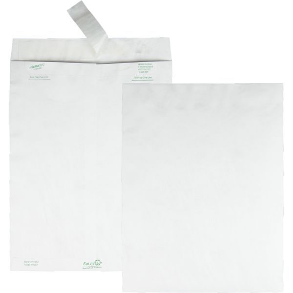 QUAR1580 Survivor Tyvek Mailer, 10 x 13, White, 100/Box