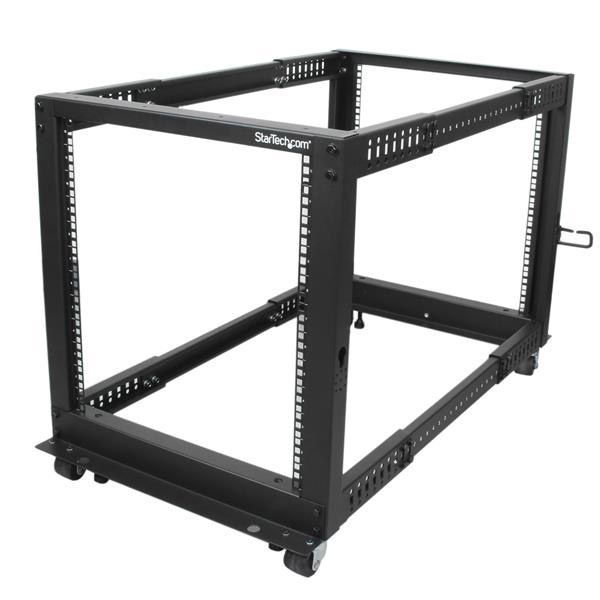SYNX4066271 StarTech.com 12U Adjustable Depth Open Frame 4 Post Server Rack w/ Casters / Levelers and Cable Management Hooks