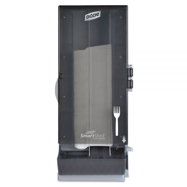 DXESSFPD120 Dixie SmartStock Utensil Dispenser, Fork, 10" x 8.78" x 24.75", Smoke