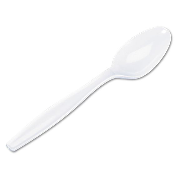 DXETH217 Dixie Plastic Cutlery, Heavyweight Teaspoons, White, 1000/Carton