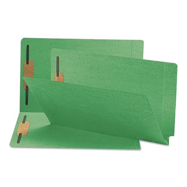SMD28140 Smead Two-Inch Capacity Fastener Folders, Straight Tab, Legal, Green, 50/Box