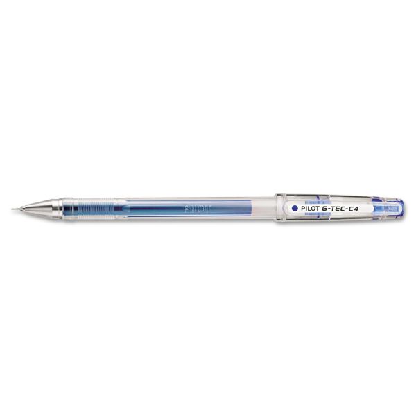 PIL35492 Pilot G-TEC-C Ultra Gel Ink Stick Pen, Blue Ink, .4mm, Dozen