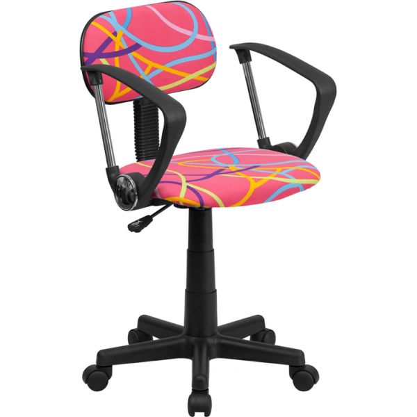 FHFBTOLYAGG Flash Furniture Multi-Colored Task Chair with Arms