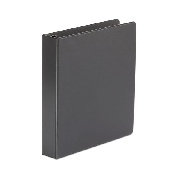 UNV33401PK Universal Economy Non-View 3-Ring Binder, 1 1/2" Capacity, Round Ring, Black, 4/Pack