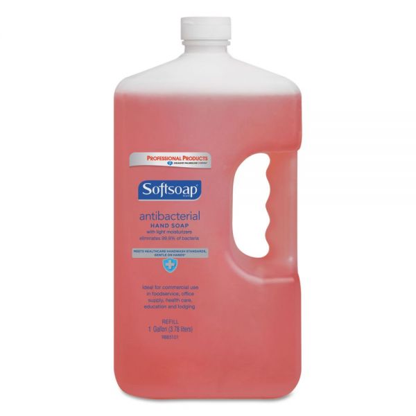 CPC01903CT Softsoap Antibacterial Liquid Hand Soap Refill, Crisp Clean, Pink, 1gal Bottle, 4/Carton