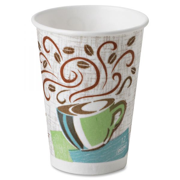 DXE5342CD Dixie Hot Cups, Paper, 12oz, Coffee Dreams Design, 1000/Carton