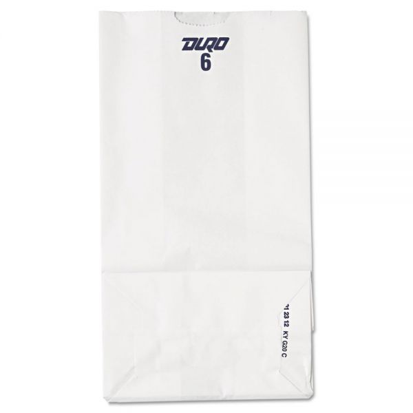 BAGGW6500 General #6 Paper Grocery Bag, 35lb White, Standard 6 x 3 5/8 x 11 1/16, 500 bags