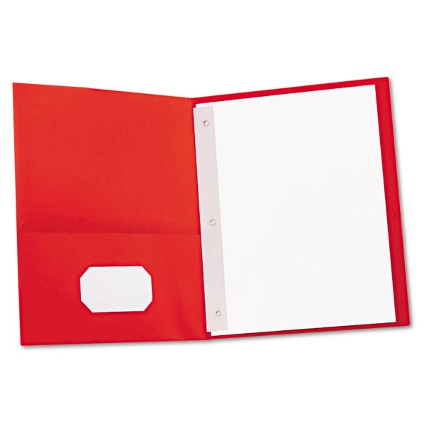 UNV57118 Universal Two-Pocket Portfolios w/Tang Fasteners, 11 x 8-1/2, Red, 25/Box
