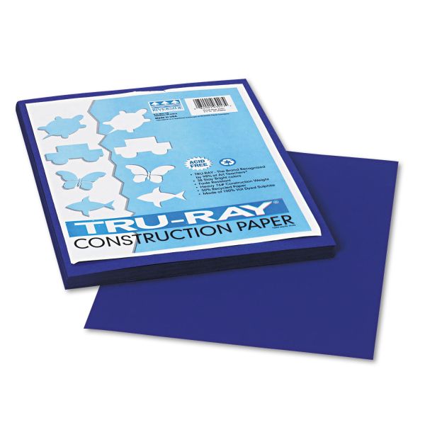 PAC103017 Pacon Tru-Ray Construction Paper, 76 lbs., 9 x 12, Royal Blue, 50 Sheets/Pack