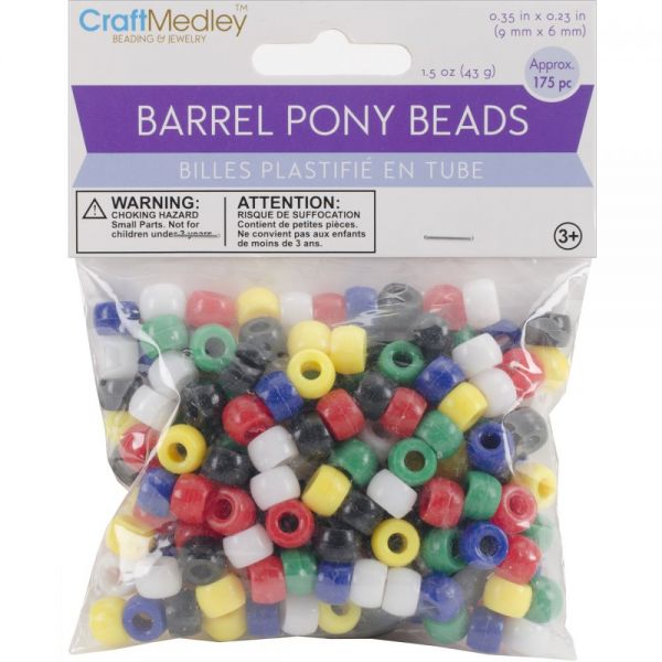 NOTM491906 Craft Medley Barrel Pony Beads