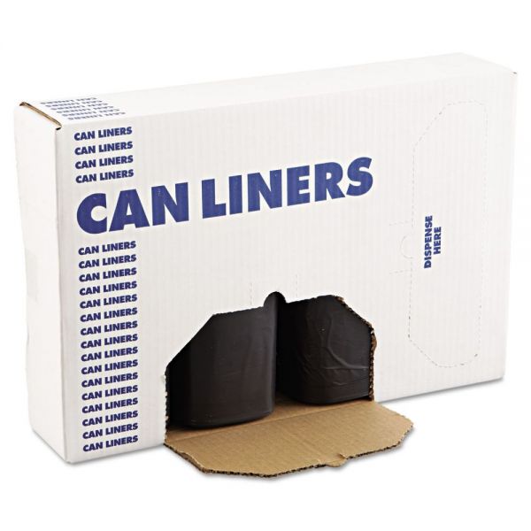 BWK385817BLK Boardwalk High-Density Can Liner, 38x58, 60gal, 14 Microns, Black, 25 Bags/RL, 8 RL/CT