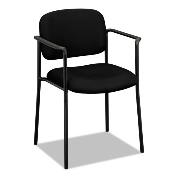 BSXVL616VA10 HON VL616 Series Stacking Guest Chair with Arms, Black Fabric