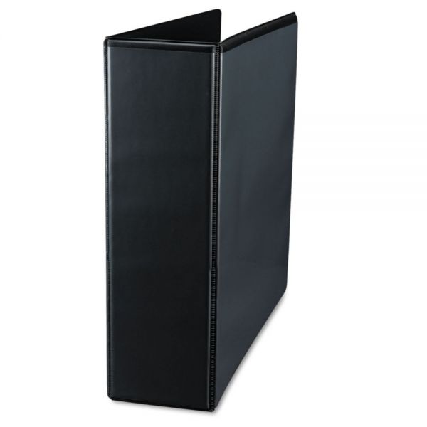 UNV20751 Universal Deluxe 3-Ring View Binder, 3" Capacity, Round Ring, Black