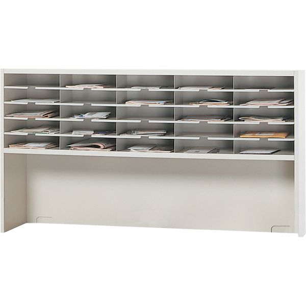 MLNSR6033RPG Safco Mayline Kwik-File Mailflow-To-Go 1 Tier Sorter w/Riser, 25 Pockets, 60 x 13 1/4 x 33 1/4