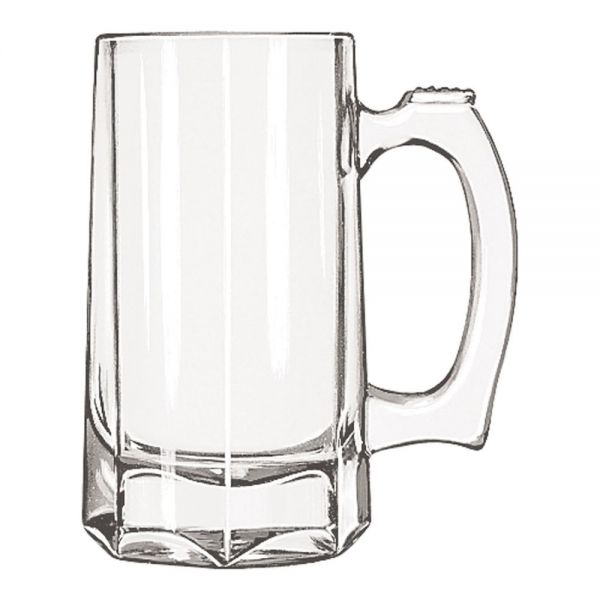 LIB5206 Libbey Glass Mugs and Tankards, Stein, 12oz, 5 7/8" Tall, 12/Carton