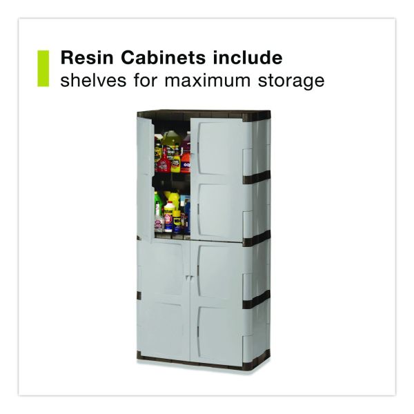 Rubbermaid Double-Door Storage Cabinet - Base/Top, 36w x 18d x 72h