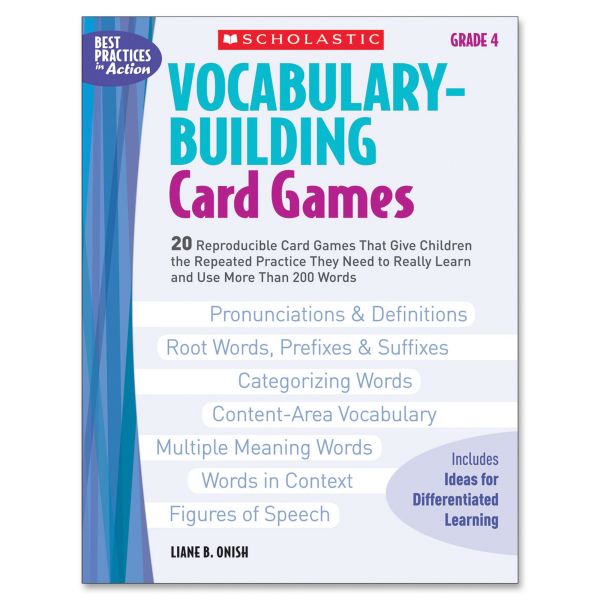 SHS0439573149 Scholastic Vocabulary Building Card Games, Grade Four, 80 pages