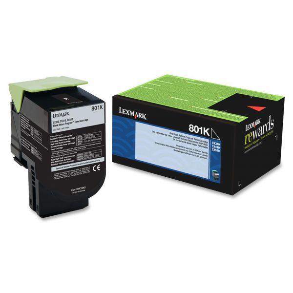 SYNX3402625 Lexmark 801K Black Return Program Toner Cartridge (80C10K0)