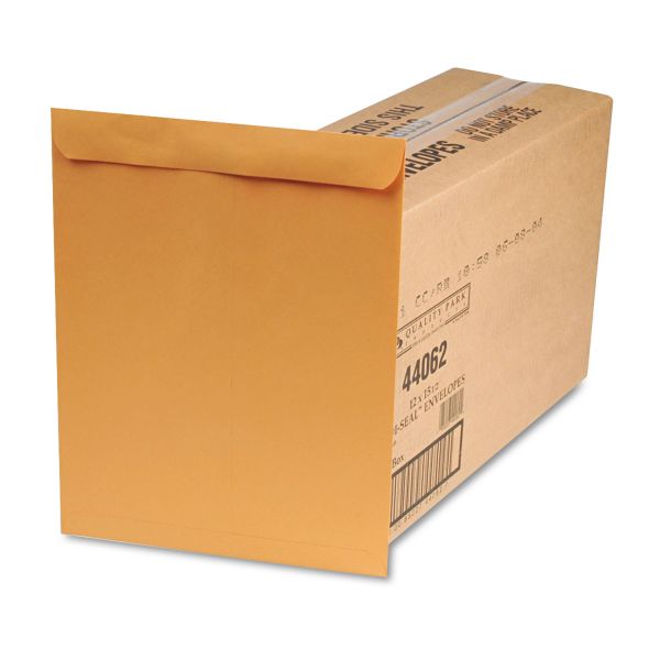 QUA44062 Quality Park Redi Seal Catalog Envelope, 12 x 15 1/2, Brown Kraft, 250/Box