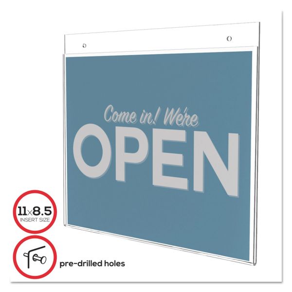 DEF68301 deflecto Classic Image Single-Sided Wall Sign Holder, Plastic, 11 x 8 1/2 Insert, Clear