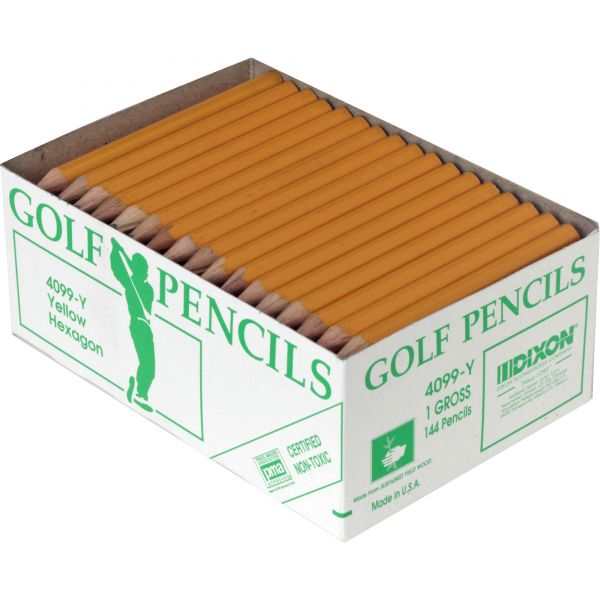 DIX14998 Dixon Pre-sharpened Wood Golf Pencils