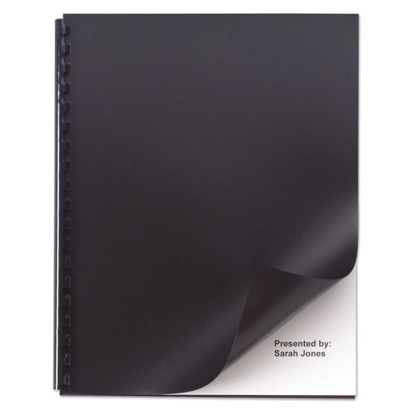 SWI2514493 Swingline GBC Opaque Plastic Presentation Binding System Covers, 11 x 8-1/2, Black, 50/Pack