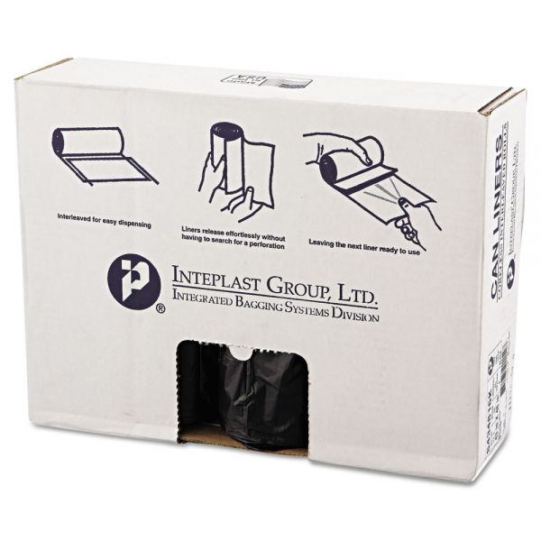 IBSS434816K Inteplast Group High-Density Can Liner, 43 x 48, 60gal, 16mic, Black, 25/Roll, 8 Rolls/Carton