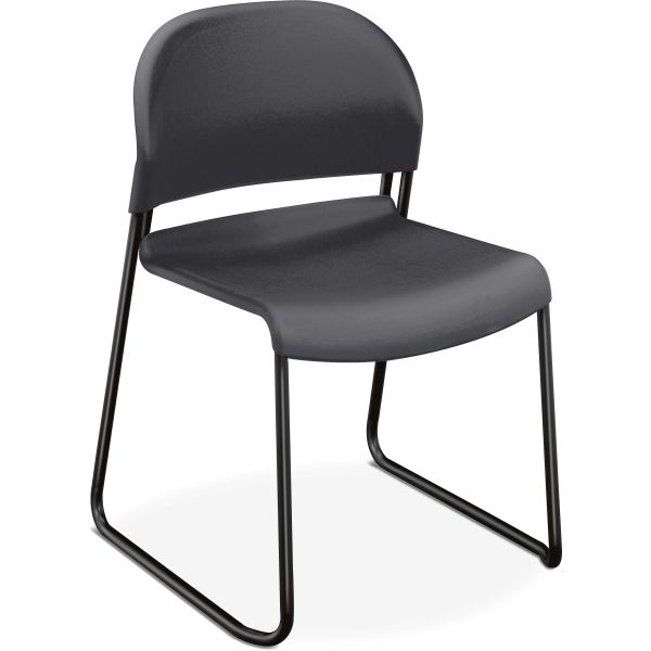 HON4031LAT HON GuestStacker Series Chair, Charcoal with Black Finish Legs, 4/Carton