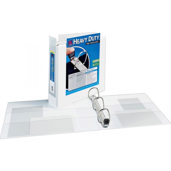 AVE01320 Avery Heavy-Duty 3-Ring View Binder w/Locking 1-Touch EZD Rings, 2" Capacity, White