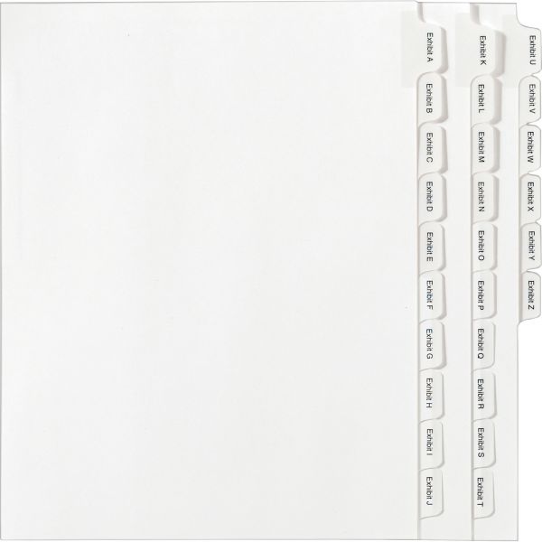 AVE82105 Avery Allstate-Style Legal Exhibit Index Dividers, 25-Tab, Exhibit A-Z, Letter, White