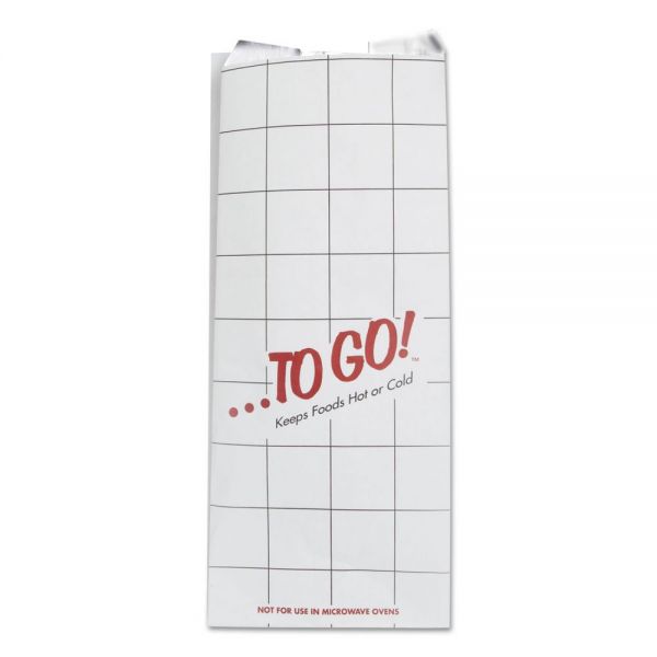 BGC300507 Bagcraft Foil Sandwich Bags, 6 x 4 3/4 x 14, White, To Go!, 500/Carton