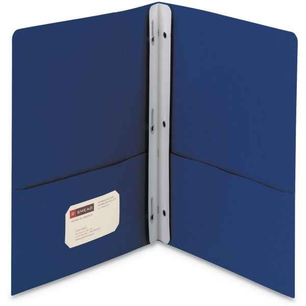 SMD88054 Smead 2-Pocket Folder w/Tang Fastener, 100-Sheet Capacity, Dark Blue, 25/Box