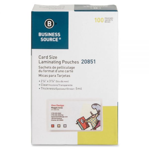 BSN20851 Business Source Business Card Laminating Pouches