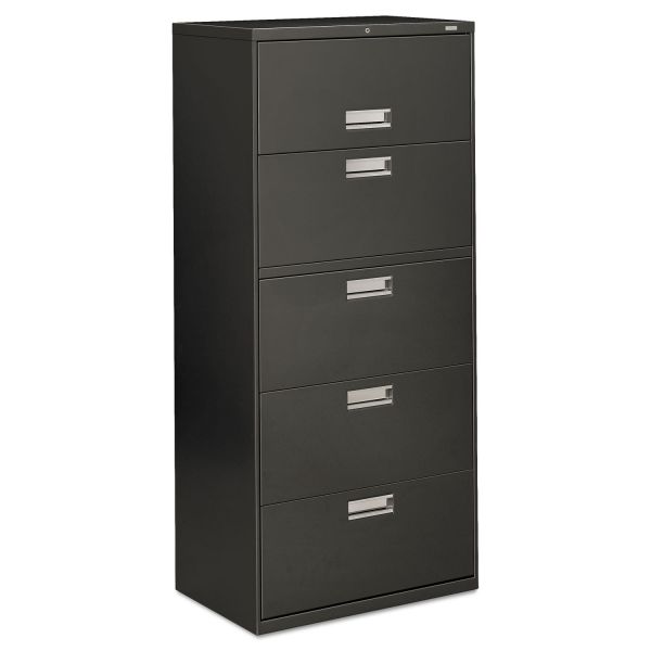 HON675LS HON 600 Series Five-Drawer Lateral File, Letter/Legal/A4, 30w x 19-1/4d, Charcoal