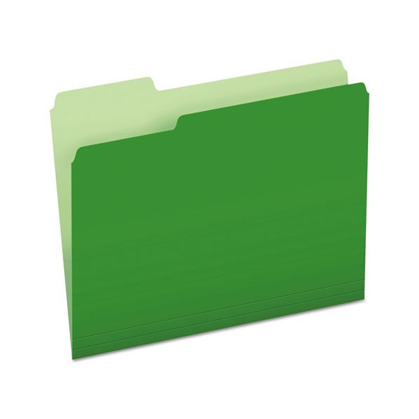 PFX15213BGR Pendaflex Colored File Folders, 1/3 Cut Top Tab, Letter, Green/Light Green, 100/Box