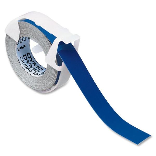 DYM520106 DYMO Self-Adhesive Glossy Labeling Tape for Embossers, 3/8" x 12 ft. Roll, Blue
