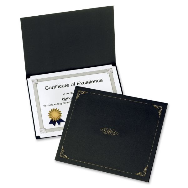 OXF29900055BGD Oxford Certificate Holder, 11 1/4 x 8 3/4, Black, 5/Pack