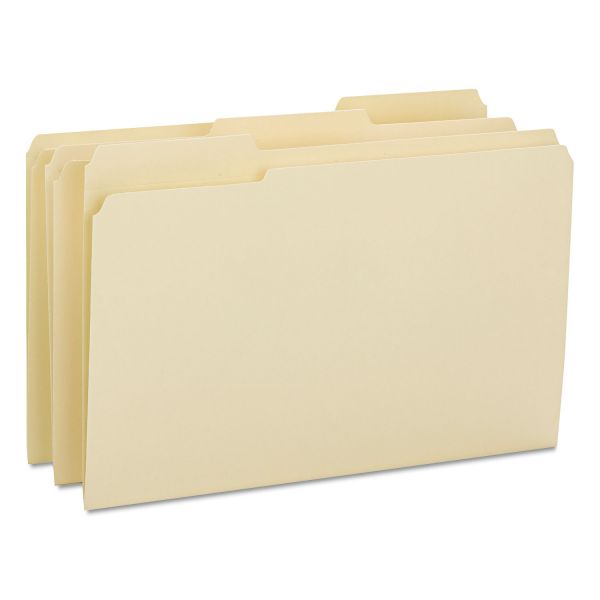 SMD15434 Smead File Folders, 1/3 Cut Reinforced Tab, Legal, Manila, 100/Box