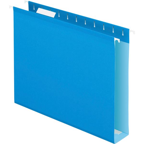 PFX4152X2BLU Pendaflex Reinforced 2" Extra Capacity Hanging Folders, 1/5 Tab, Letter, Blue, 25/Box
