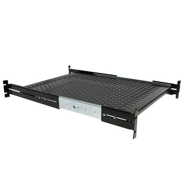 SYNX2653252 StarTech.com 2U Adjustable Mounting Depth Vented Sliding Rack Mount Shelf ? 50lbs / 22.7kg