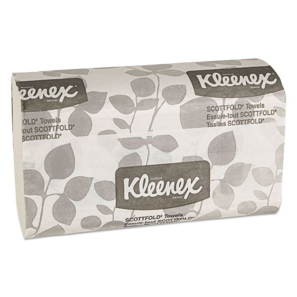 KCC13253 Kleenex SCOTTFOLD Paper Towels, 7 4/5 x 12 2/5, 1-Ply, White, 120 Sheets/Pack, 25 Packs/Carton